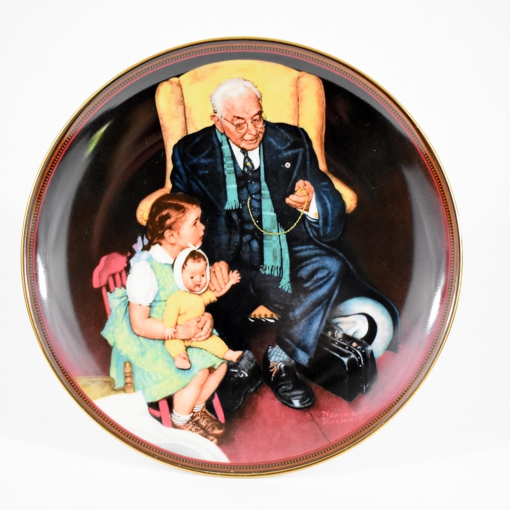 Edwin M Knowles China Norman Rockwell VTG Plates